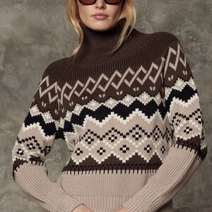 Alp n Rock Patterned Brown Sweater- worn once